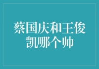 帅气对决！蔡国庆与王俊凯，究竟谁更帅？